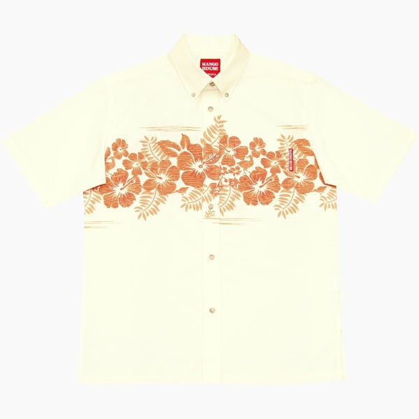 オフかりゆしウェア平置き画像（オレンジ）