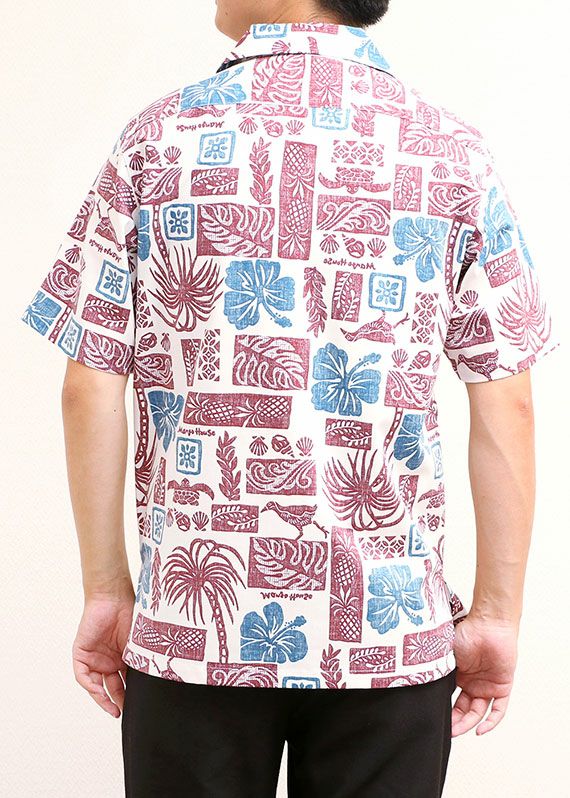 オフかりゆしウェア平置き画像（レッド）