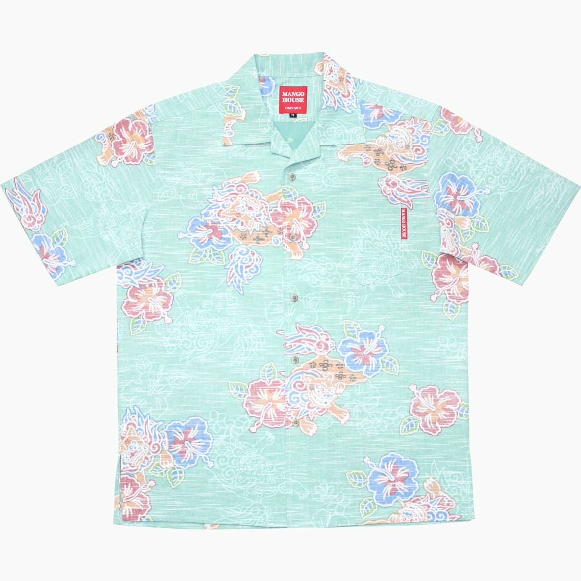 かりゆしウェア平置き画像（ターコイズかりゆしウェア平置き画像（ブルー））