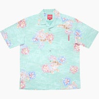 かりゆしウェア平置き画像（ターコイズかりゆしウェア平置き画像（ブルー））