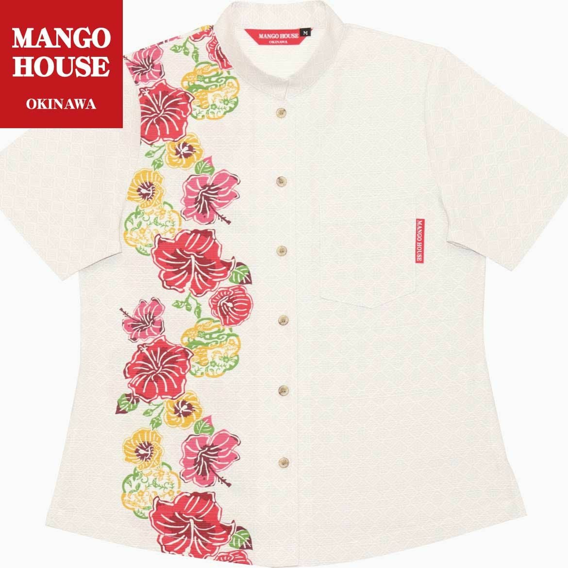 紅型華紋ボーダーシャツ- かりゆしウェア 沖縄アロハシャツ専門店