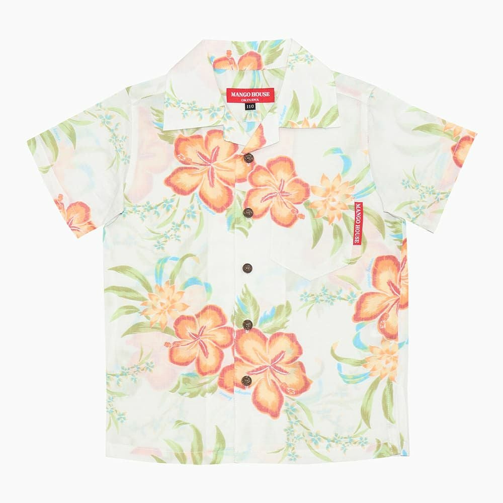 オフかりゆしウェア平置き画像（オレンジ）