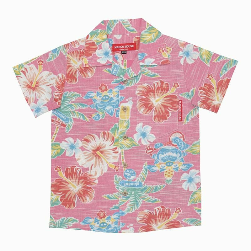 かりゆしウェア平置き画像（ピンク）