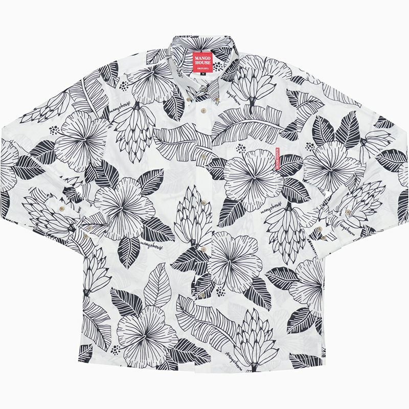 オフかりゆしウェア平置き画像（ブラック）