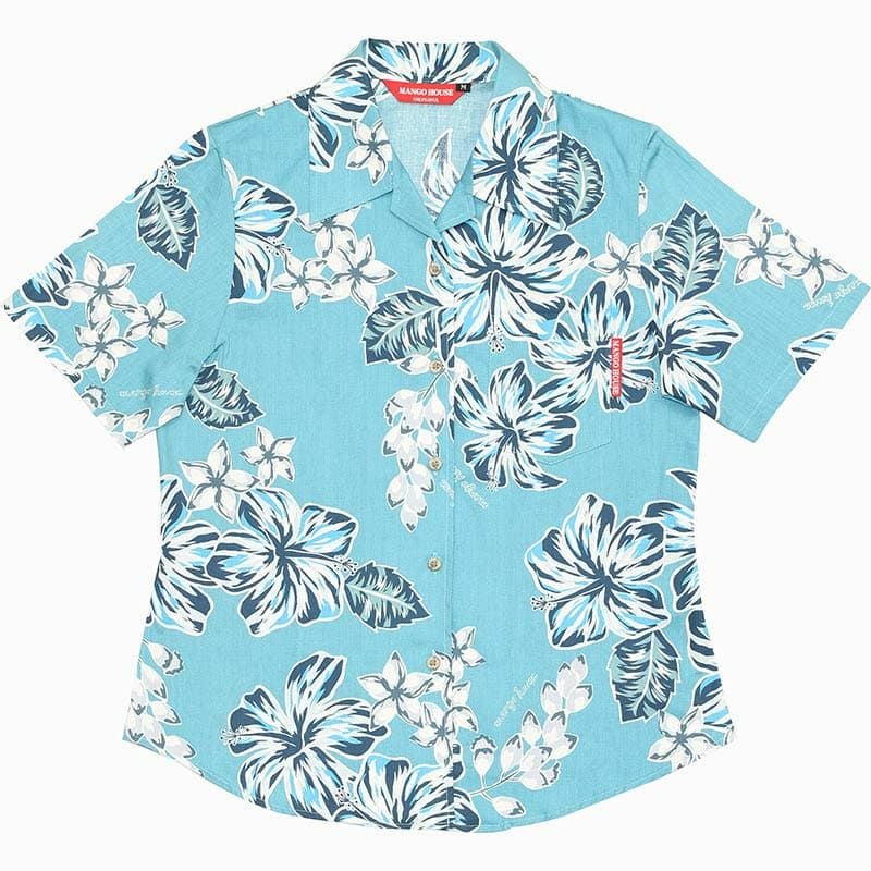 かりゆしウェア平置き画像（ターコイズかりゆしウェア平置き画像（ブルー））