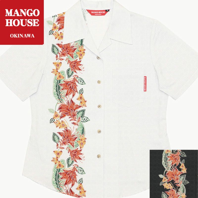 新品 MANGO HOUSE かりゆしウェアＬサイズ アロハシャツ沖縄　紅型 沖縄伝統の紅型柄かりゆしウェア｜かりゆしウェア 沖縄アロハシャツ