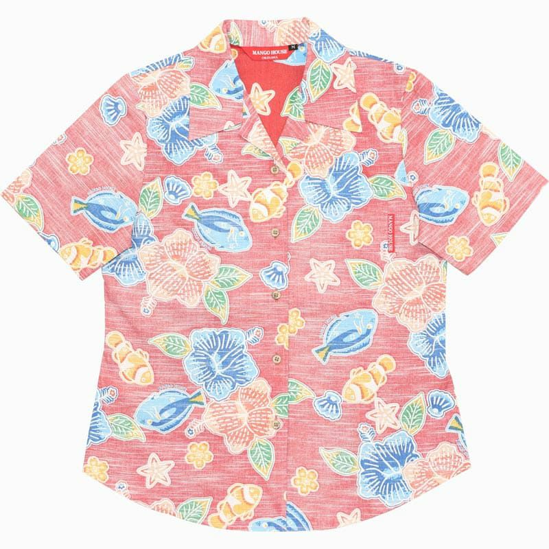 かりゆしウェア平置き画像（レッド）