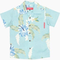 かりゆしウェア平置き画像（ターコイズかりゆしウェア平置き画像（ブルー））