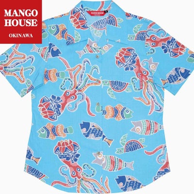 かりゆしウェア平置き画像（ライトかりゆしウェア平置き画像（ブルー））