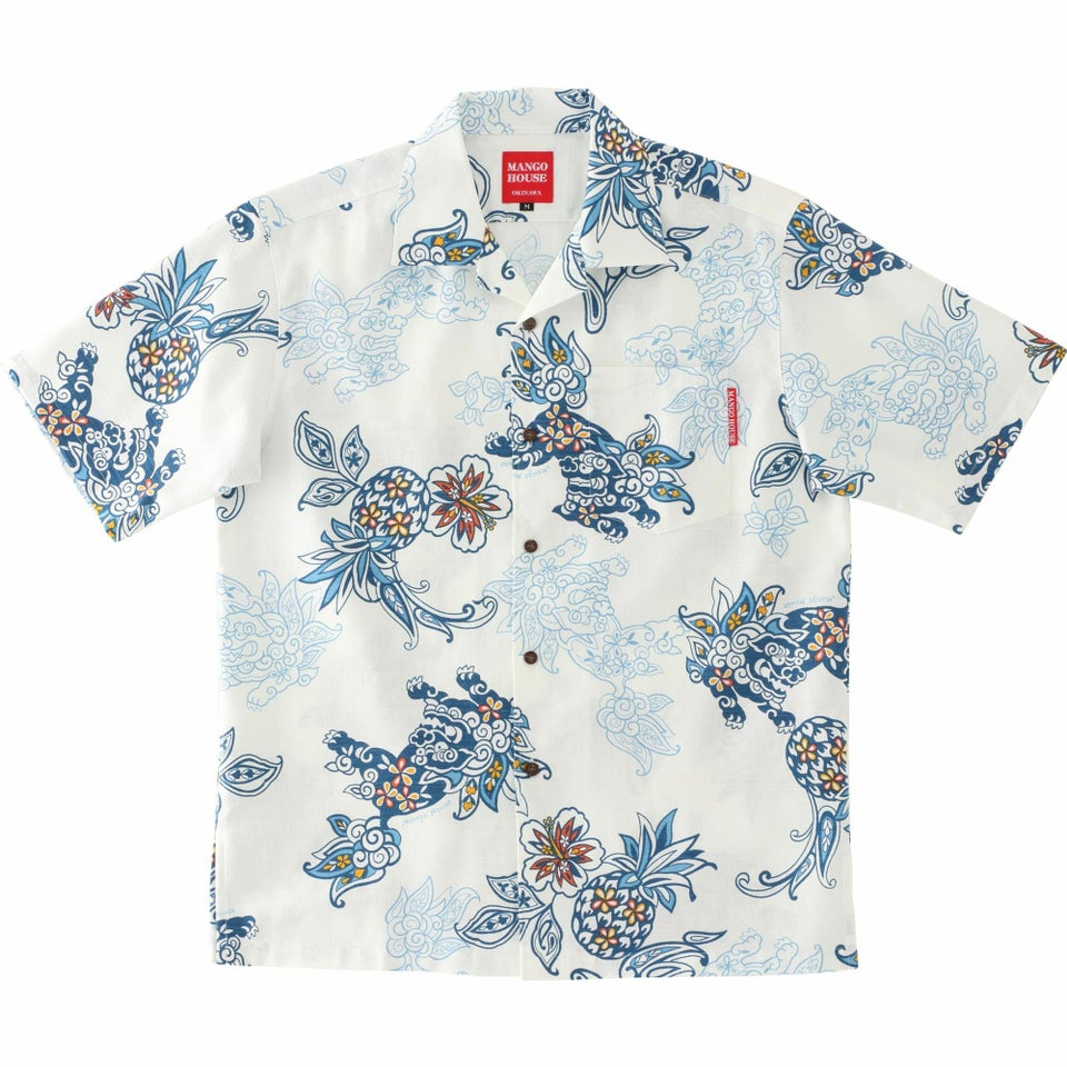 かりゆしウェア平置き画像（かりゆしウェア平置き画像（かりゆしウェア平置き画像（オフかりゆしウェア平置き画像（ブルー））））