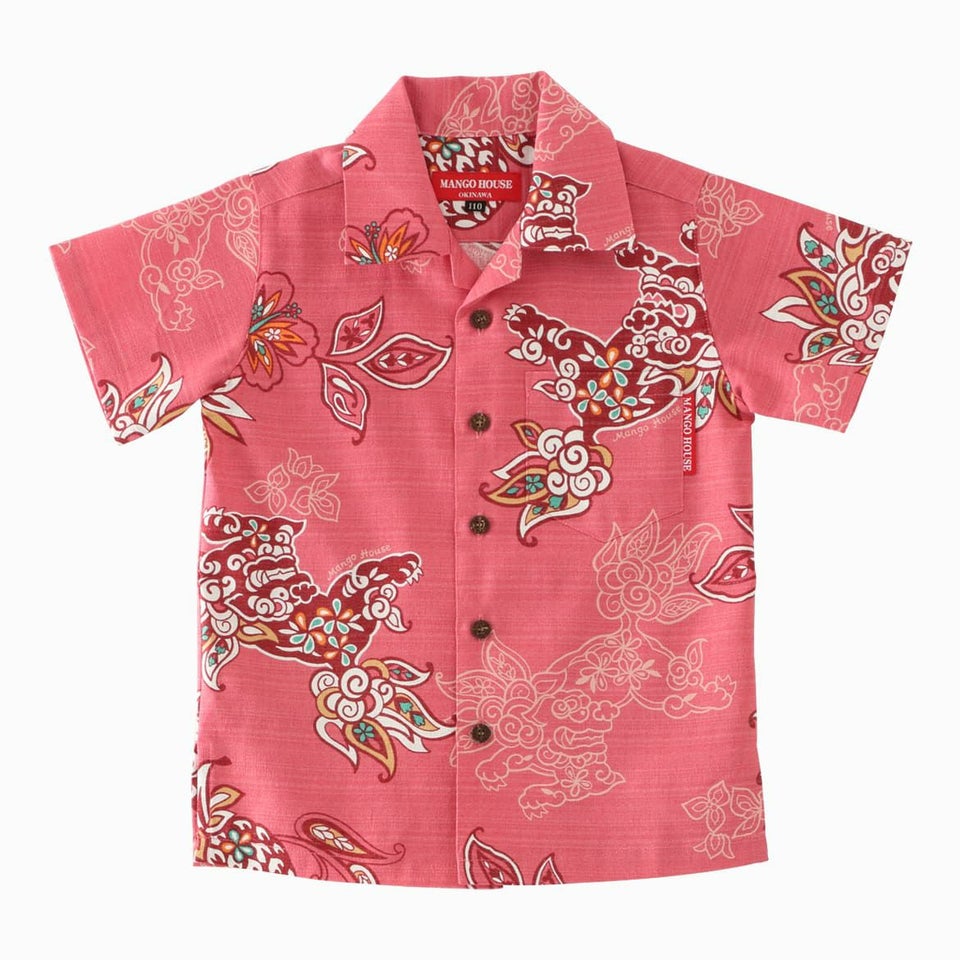 かりゆしウェア平置き画像（ピンク）