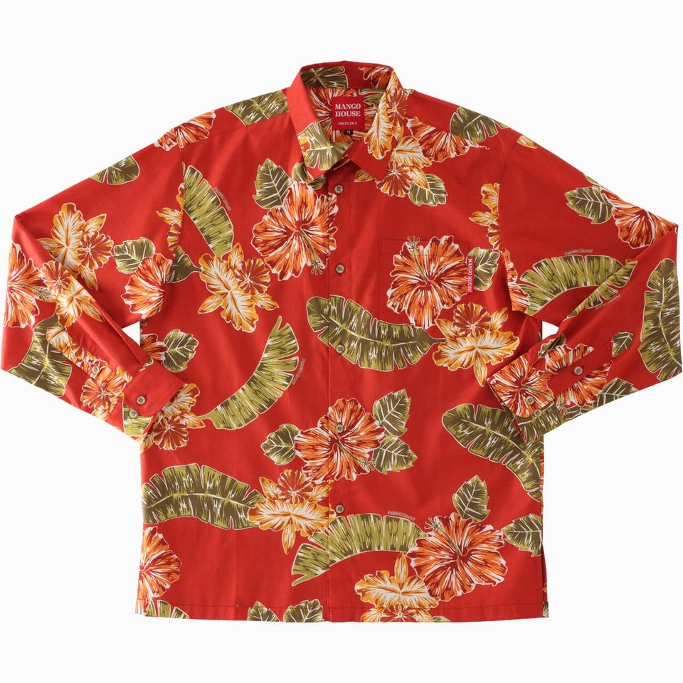 かりゆしウェア平置き画像（レッド）