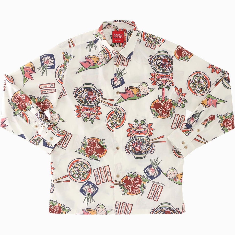 かりゆしウェア平置き画像（アイボリー）