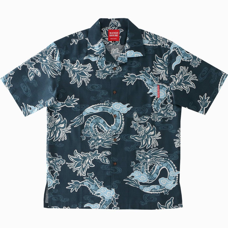 かりゆしウェア 一番桜ドラゴン ネイビー