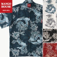 かりゆしウェア　半袖　ネイビー