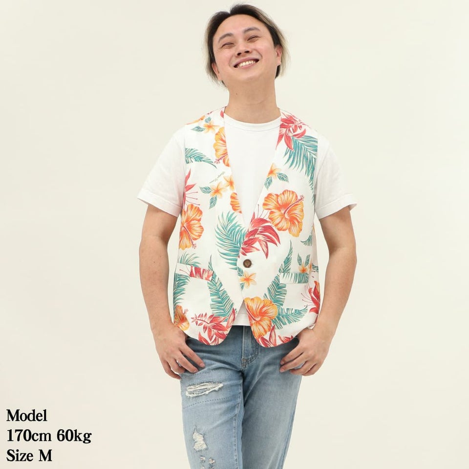 かりゆしウェア　ベスト　モデル画像