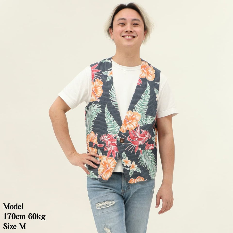 かりゆしウェア　ベスト　モデル画像