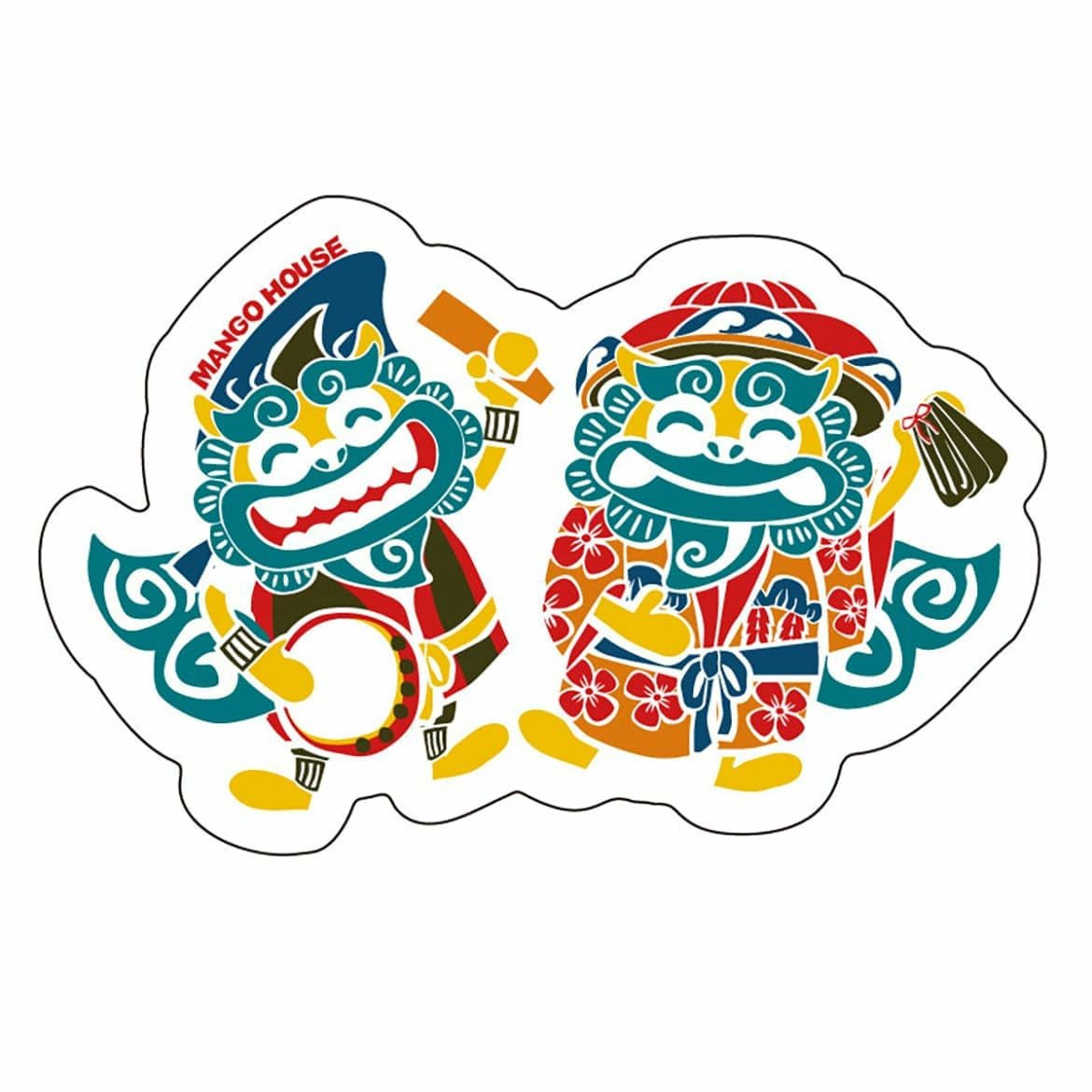 あっちゃめーシーサーコンビ・ミニステッカー