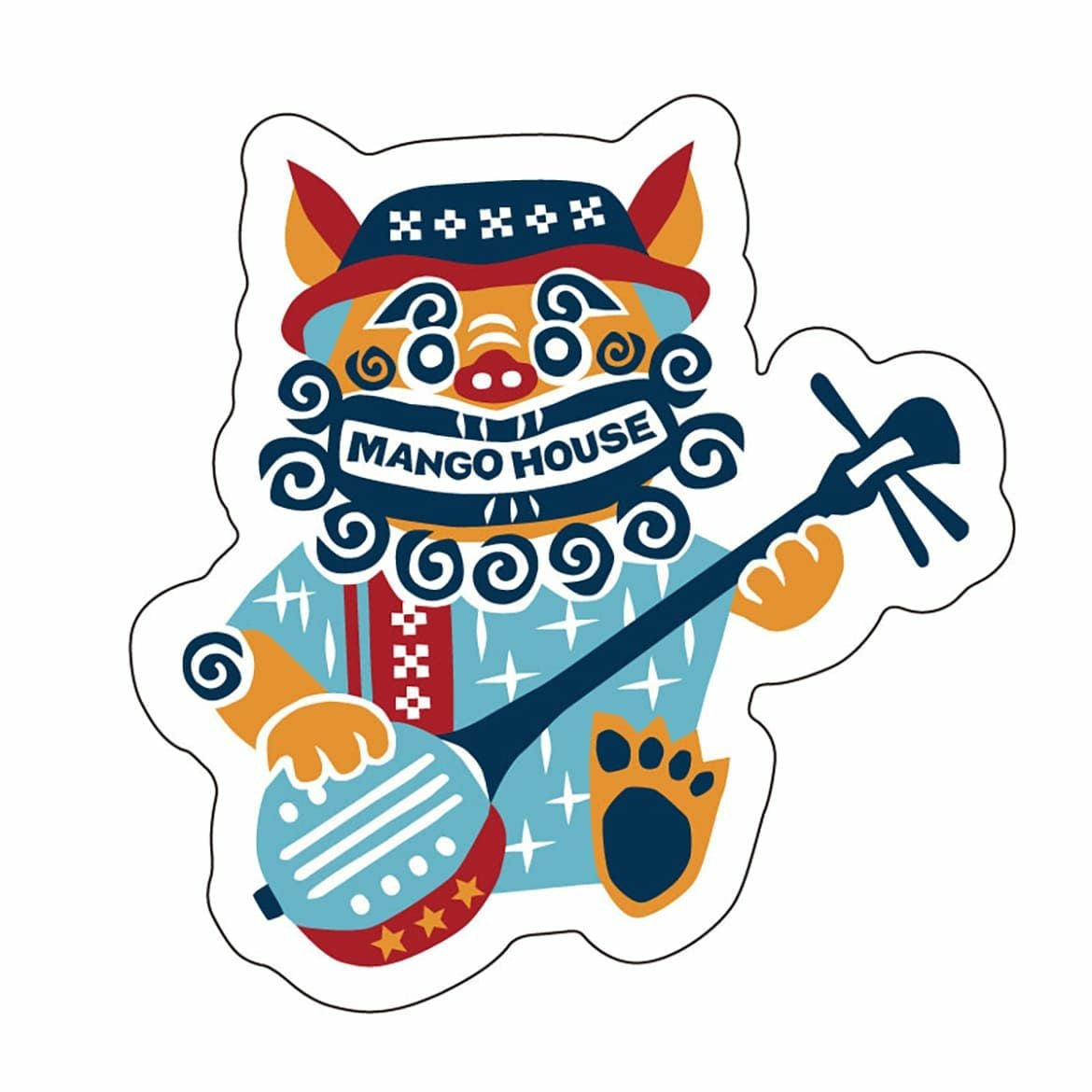 キャンピングシーサー三線・ミニステッカー