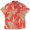 沖縄マンゴハウスのパイナップル柄かりゆしウェア全5色（レッド）のデザイン紹介｜南国リゾート風アロハシャツ