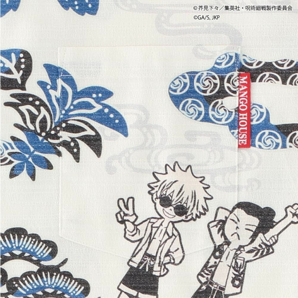 y様　美品　ケイミー　琉球紅型　藍 和柄 切替シェルワンピース　ジャージー TVアニメ『呪術廻戦』「懐玉・玉折」沖縄2025Ver描きおこし紅型和風柄