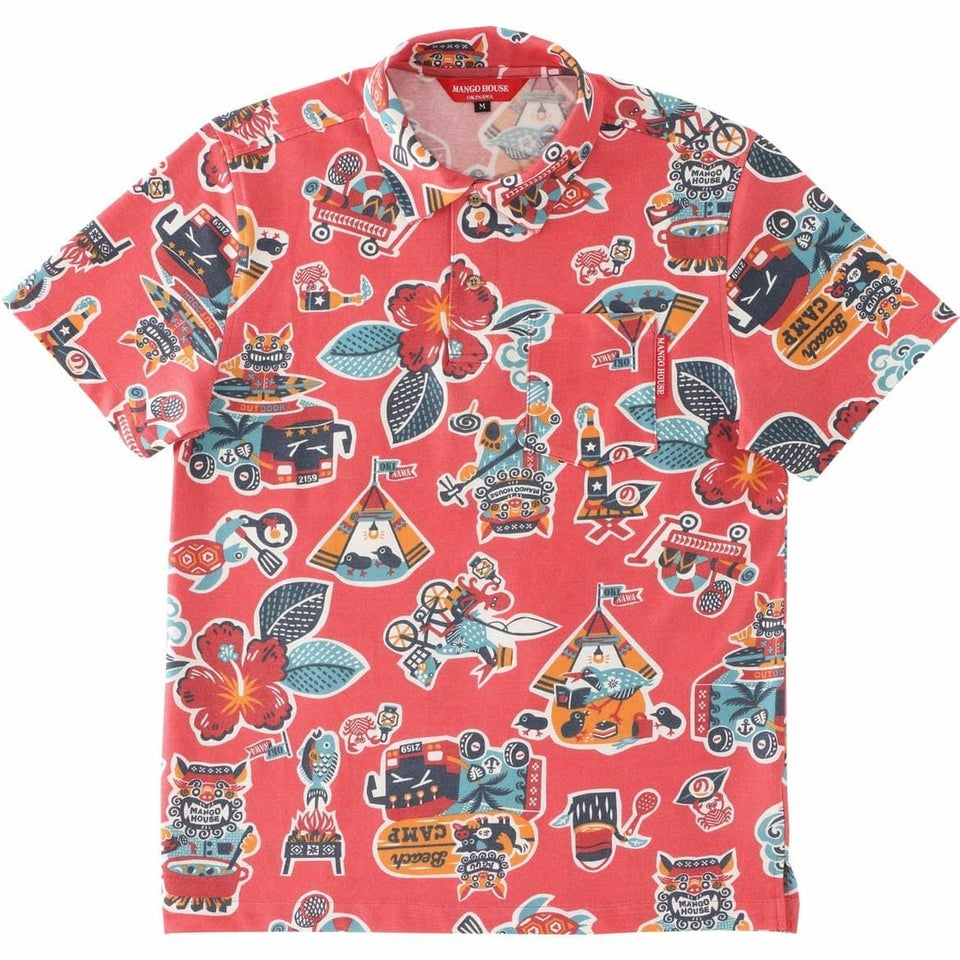 かりゆし　ポロシャツ　サムネイル画像　ピンク