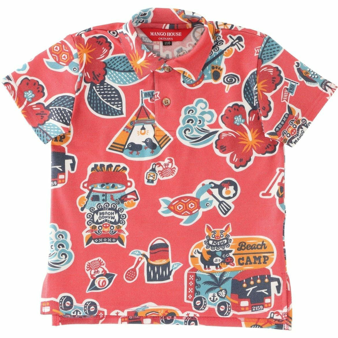 かりゆしポロシャツ　サムネイル画像　ピンク