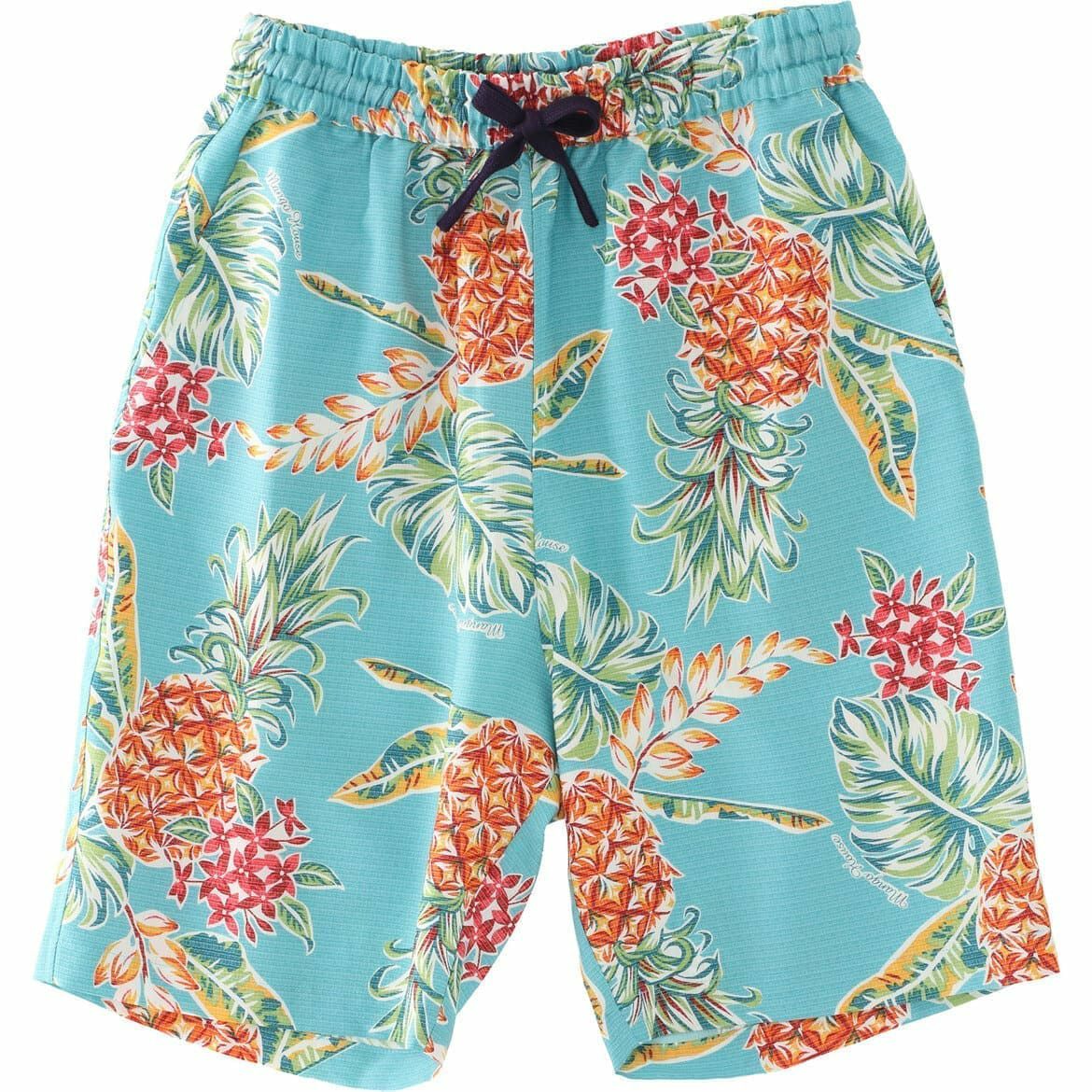 かりゆしウェア　ハーフパンツ　サムネイル画像　ターコイズブルー