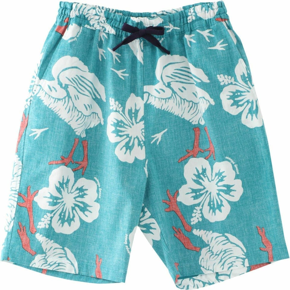 かりゆしウェアハーフパンツサムネイル画像（ターコイズブルー）