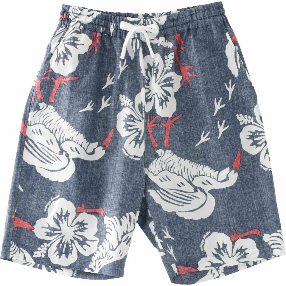 かりゆしウェアハーフパンツサムネイル画像（ネイビー）