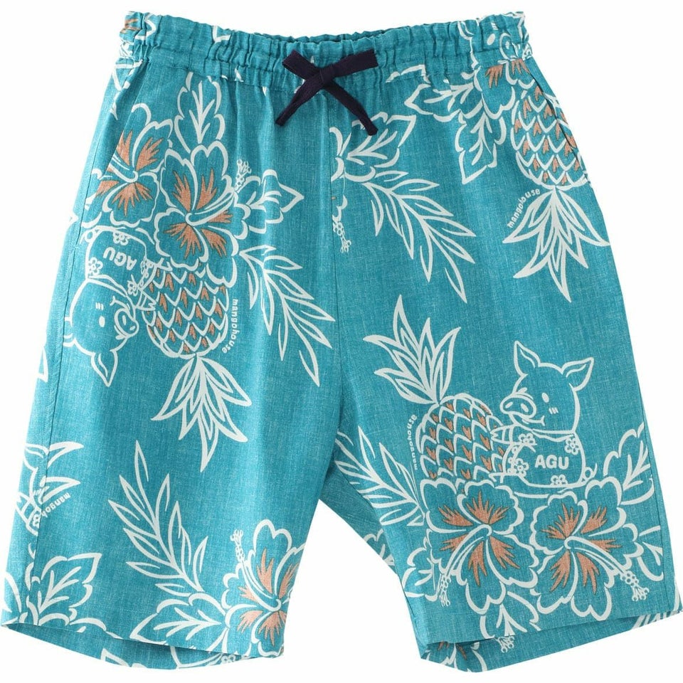 かりゆしハーフパンツ　サムネイル画像（ターコイズブルー）