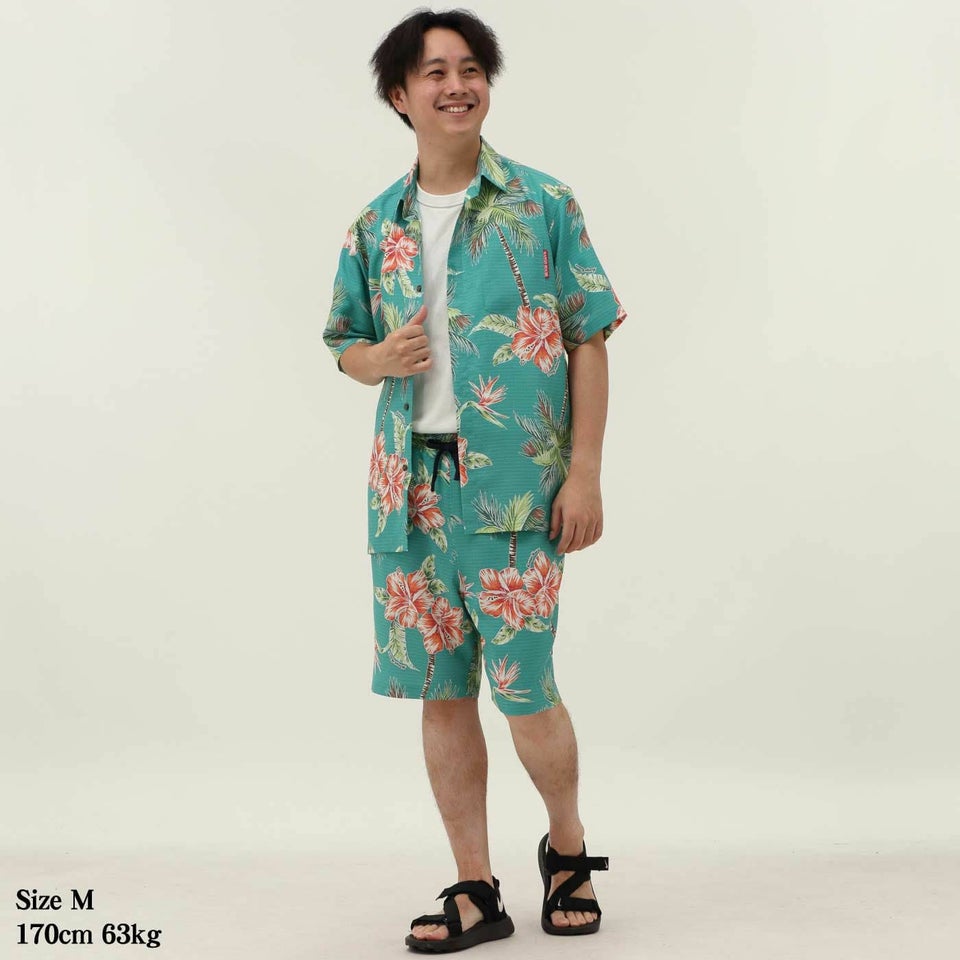 かりゆしハーフパンツ　モデル着用画像