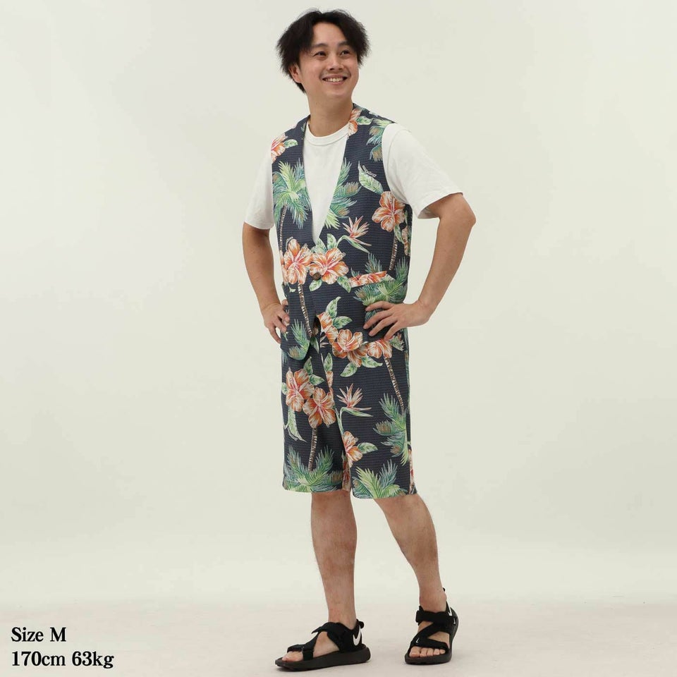 かりゆしハーフパンツ　モデル着用画像