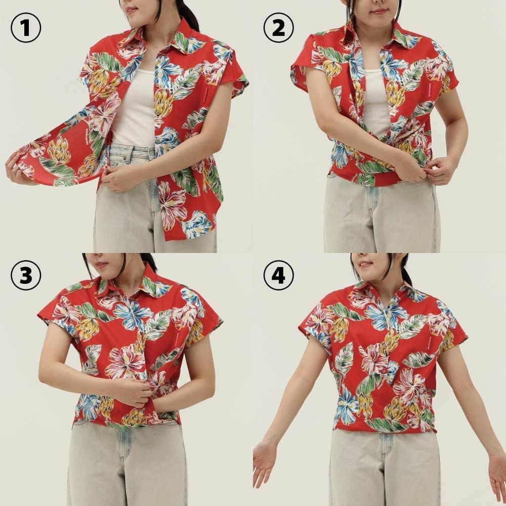 かりゆしウェアモデル着用画像（着方）