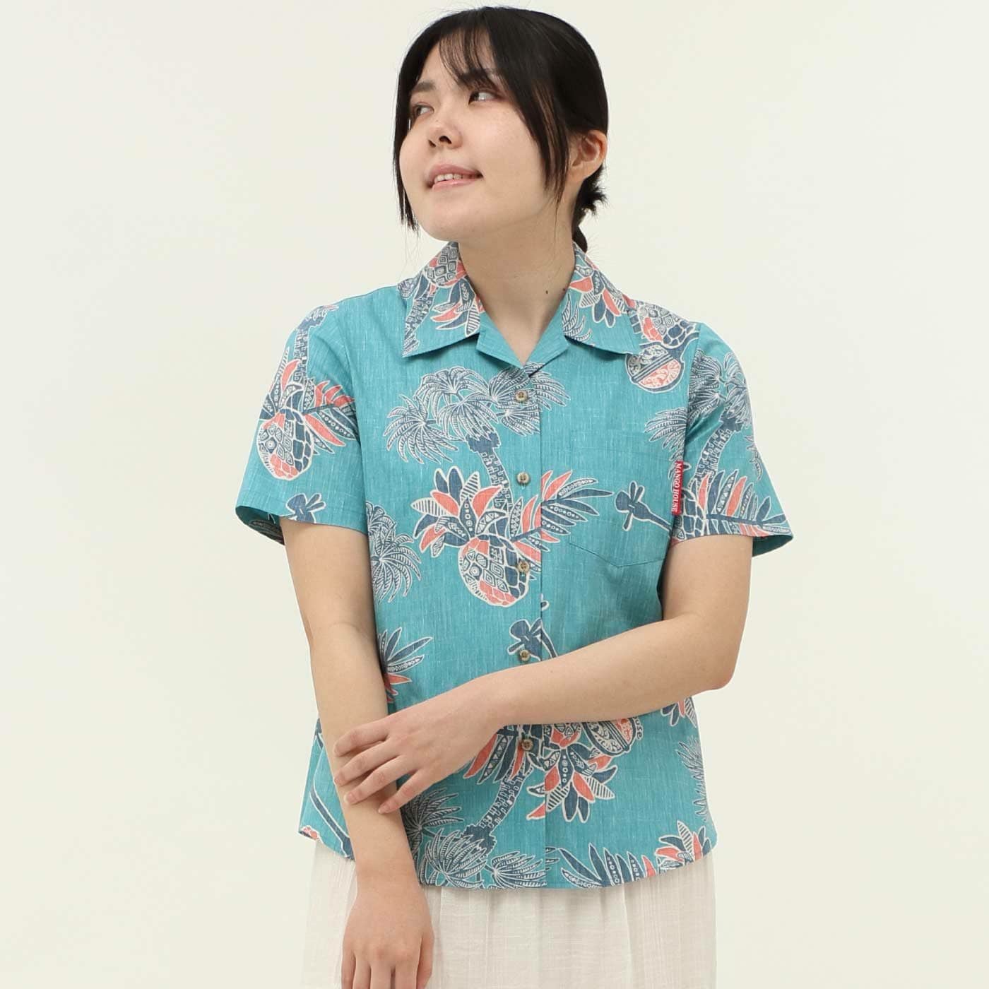 257191 ふぇーかじクバ三線 レディース 沖縄 アロハシャツ専門店
