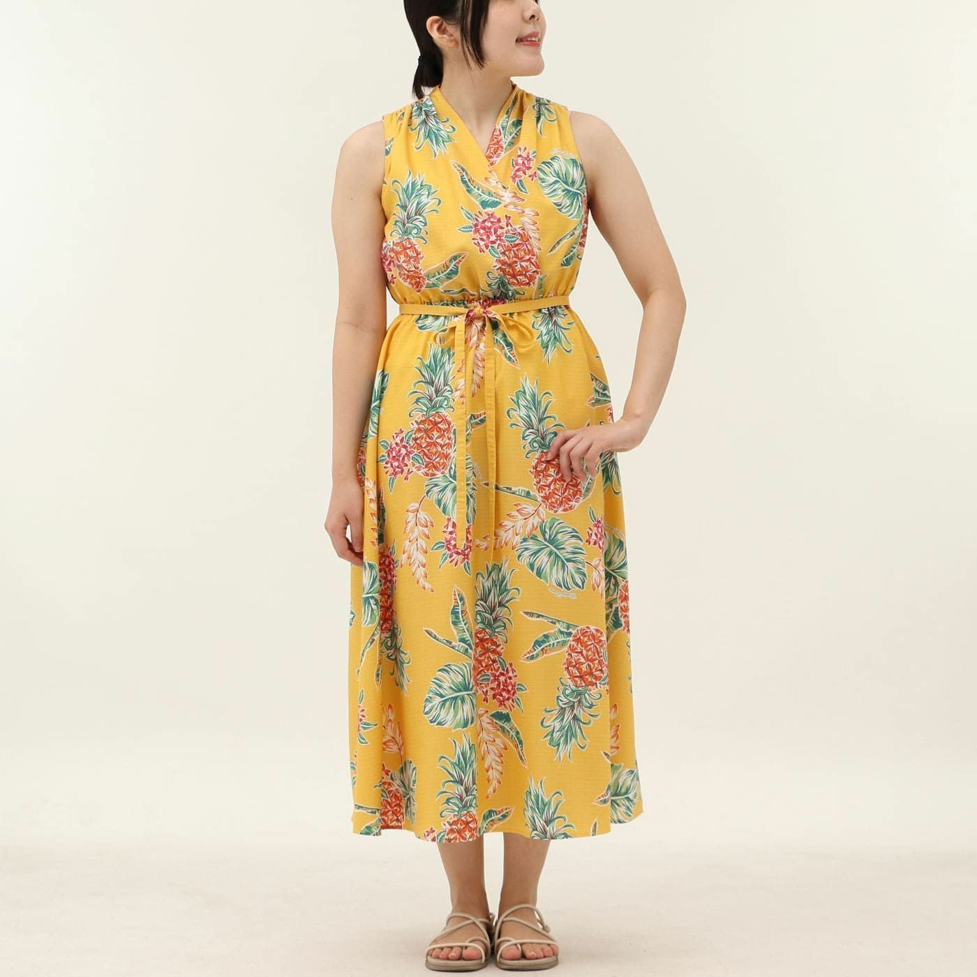 かりゆしウェア　レディース　ワンピース（イエロー）