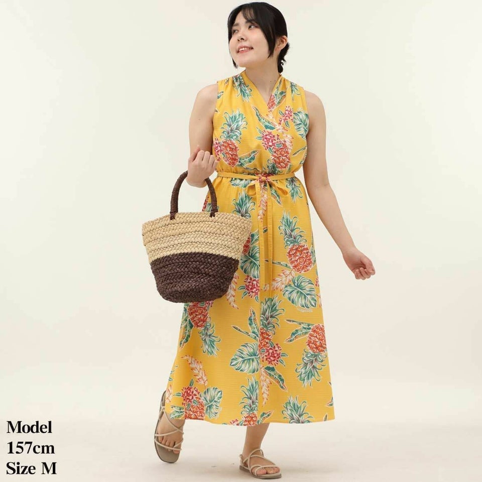 かりゆしウェア　レディース　ワンピース（イエロー）