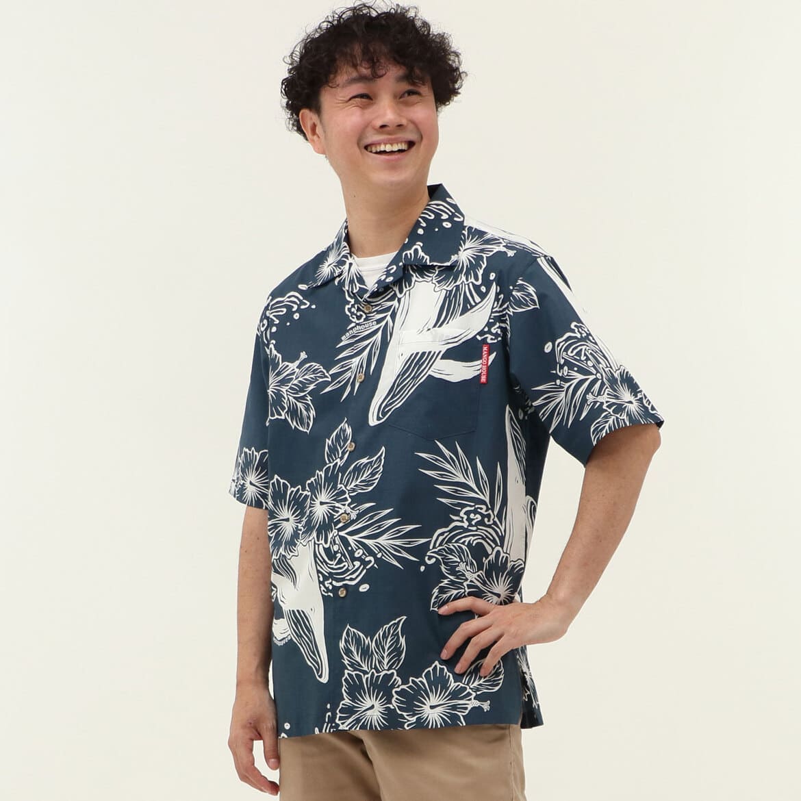 251183 ホエールウォッチングハイビー メンズ かりゆしウェア 沖縄