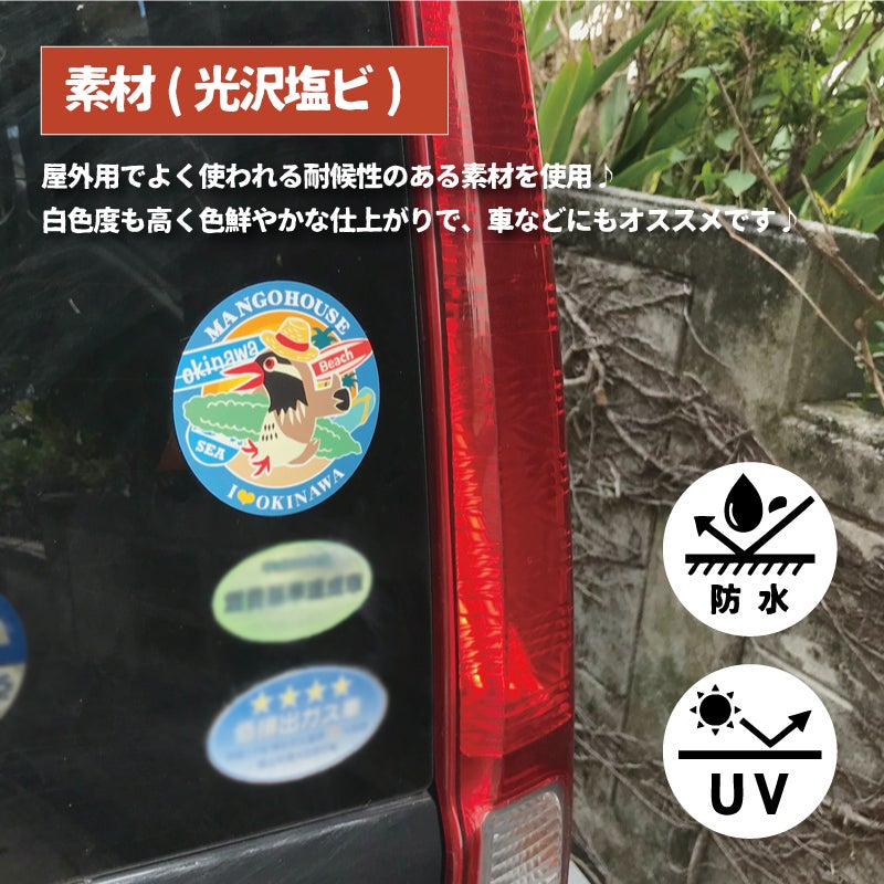 かりゆしステッカー　車使用例