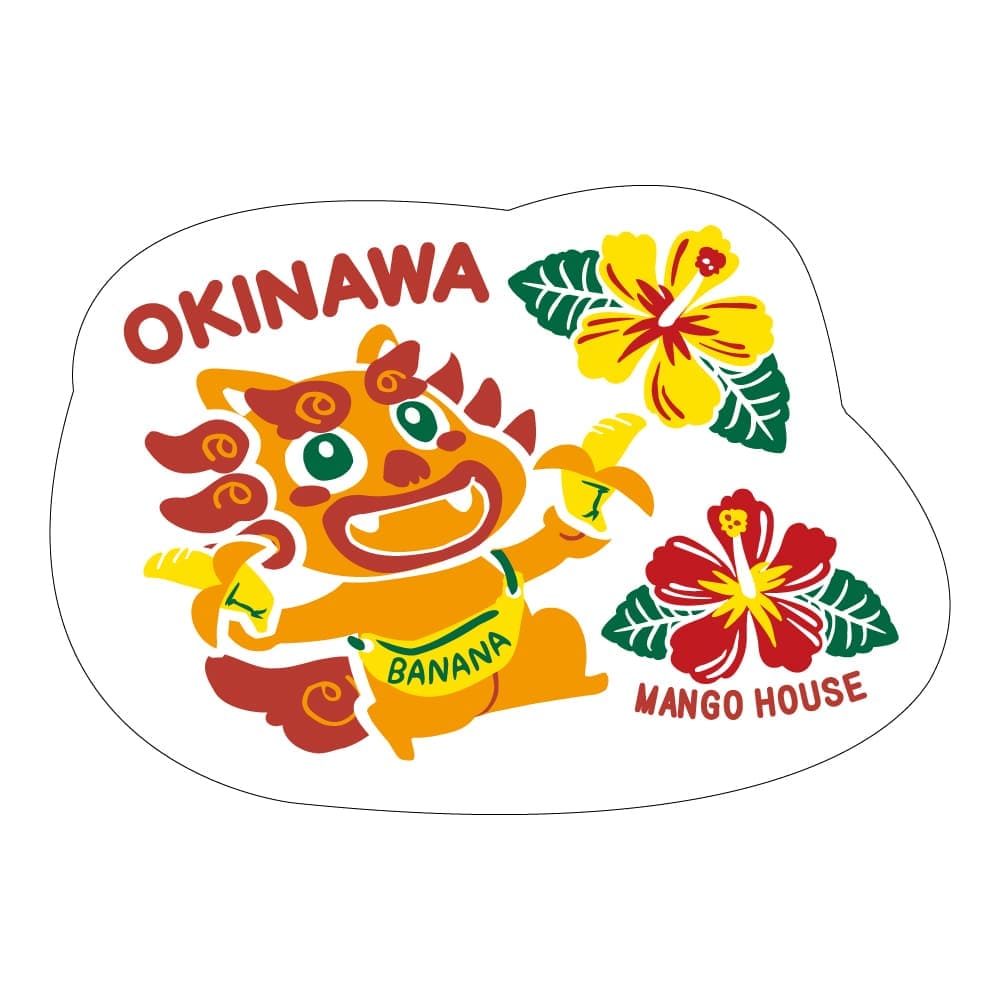 シーサーOKINAWA。ミニステッカー